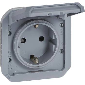 Legrand Контакт шуко 16А с детска защита и винт. клеми механизъм цвят Сив IP55 Plexo New - 069571L (069571L)