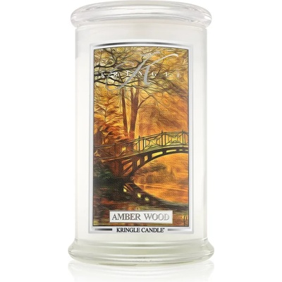 Kringle Candle Amber Wood ароматна свещ 624 гр