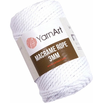 YARNART Macrame Rope 3 mm 63 m 751 White юта (Macrame Rope 3 mm 751)
