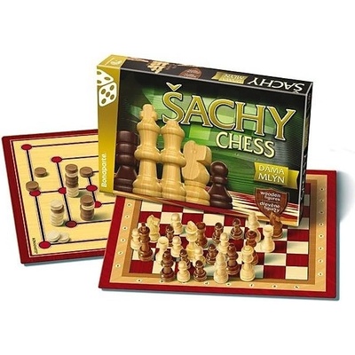 Alltoys Společenské hry Šachy Dáma Mlýn