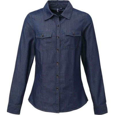 Premier dámská džínová košile Jeans stitch indigo džínovina modrá