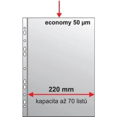 Prospektový obal A4 "U" MAXI PP krupička, 50mic. 235x305mm, 50ks