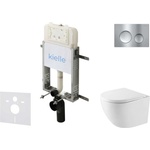 kielle Genesis New - Комплект структура за вграждане, компактна тоалетна чиния Oudee Vortex, Rimless+, SoftClose седалка и бутон Gemini New I, лъскав хром 30528SZ38 (30528SZ38)