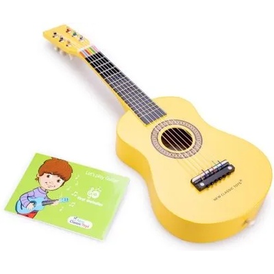 New Classic Toys - Дървен музикален инструмент - Жълта китара (10343)