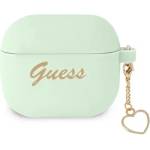 Guess GUA3LSCHSN калъф за AirPods 3, зелен, силиконов чарм Heart Collection (GUA3LSCHSN)