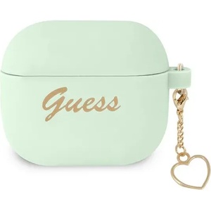 Guess GUA3LSCHSN калъф за AirPods 3, зелен, силиконов чарм Heart Collection (GUA3LSCHSN)