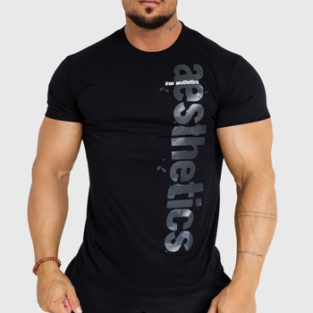 Iron Aesthetics pánske fitness tričko Cross čierne