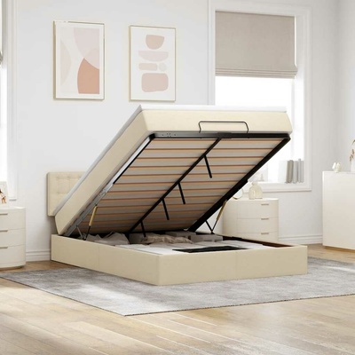 vidaXL 11461.3312476 Osmanská postel s matrací & LEDs Cream Látka