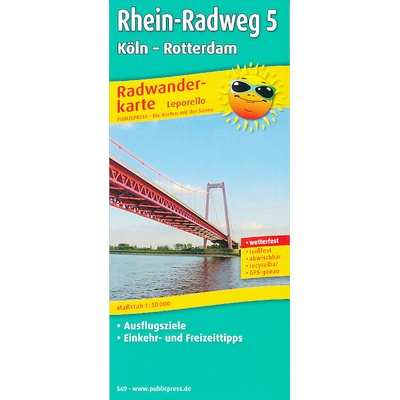 cyklomapa Rhein Radweg 5,Koln-Rotterdam 1:50 t. laminovaná
