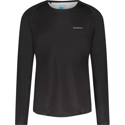 Shimano Фланелка с дълъг ръкав за колоездене Shimano Myoko Long Sleeve Jersey Warm Cycling jersey - Black / Gray Line (056-3905-0111)