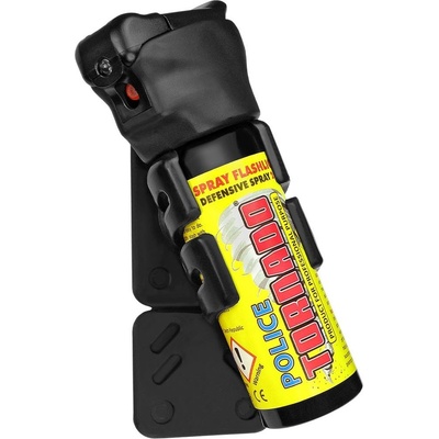 ESP Pepřový sprej POLICE TORNADO 63 ml s držákem na dveře a LED světlem černý držák