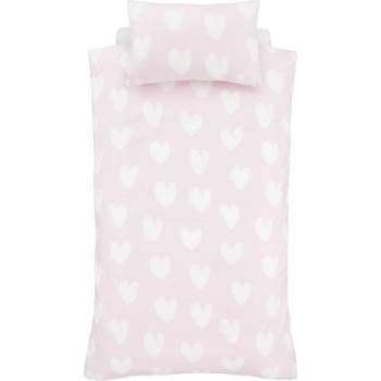 Catherine Lansfield Розово двойно фланелено детско спално бельо 200x200 cm Hearts - Catherine Lansfield (BD/59100/W/DQS/PK)