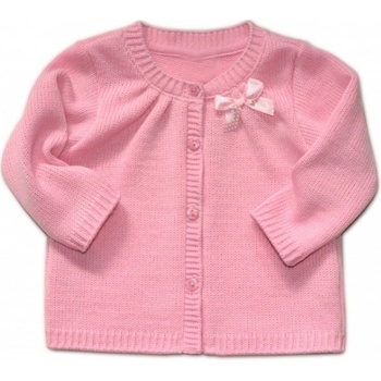 K-Baby Dětský dívčí svetřík s mašličkou růžový