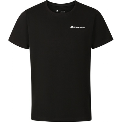 ALPINE PRO Мъжка памучна тениска с fine cotton ALPINE PRO FRAB black вариант pb ALPINE PRO | Cheren | МЪЖЕ | S