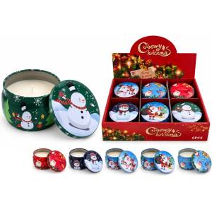  КОЛЕДНА СВЕЩ В МЕТАЛНА КУТИЯ 7.5СМ (И02-28230)
