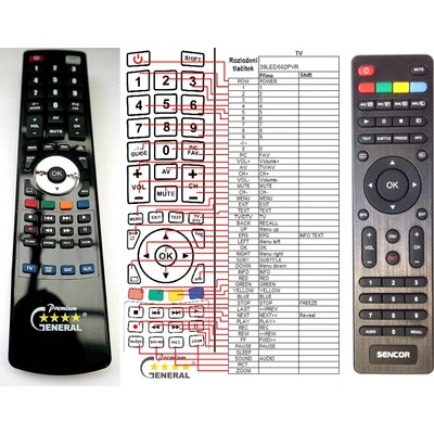 GENERAL SENCOR SLE24F55M4, SLE3255M4, SLE32F55M4, SLE40F55M4 - съвместимо дистанционно управление на марката General (SLE24F55M4, SLE3255M4, SLE32F55M4, SLE40F55M4)