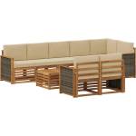 vidaXL Комплект дивани за открито 8 бр. Натурално (3384529)
