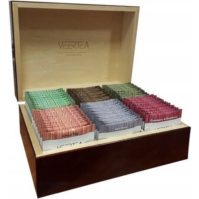 VEERTEA PREMIUM Sada čajov drevená krabička 96 obálok