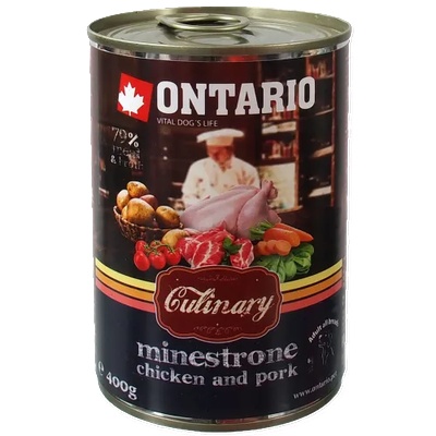 ONTARIO culinary minestrone chicken and pork - деликатесна консерва за куче с пиле, агне и свинско 400 гр, Чехия 214-22082