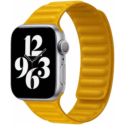 JC Магнитна силиконова каишка за Apple Watch 38мм, 40мм, 41мм - JC Design Silicone Link Band (жълт)