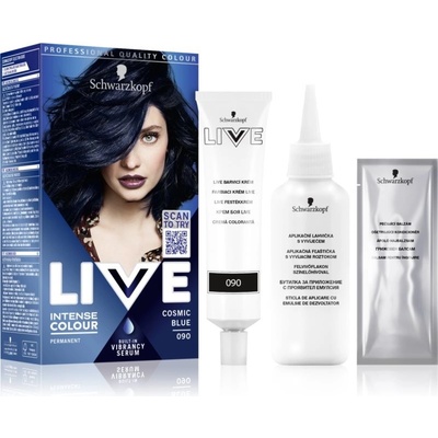 Schwarzkopf LIVE Intense Colour permanentní barva na vlasy 090 Cosmic Blue 1 ks