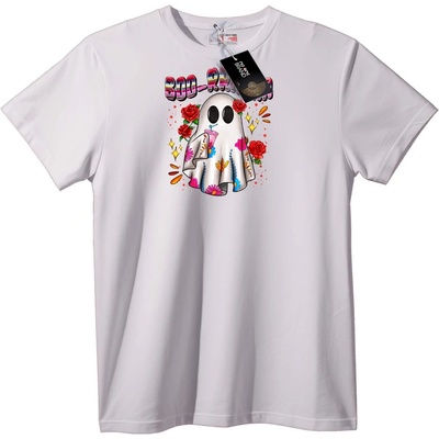 NOONEBRAND Тениска Boo-Ra Призрак с Цветя - 7XL, Black