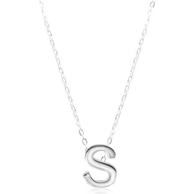 Šperky eshop Stříbrný lesklý velké tiskací písmenko S SP09.05