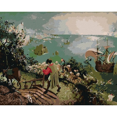 Zuty Malování Podle Čísel Pád Ikarův Pieter Bruegel 80 x 100 cm Plátno Rám