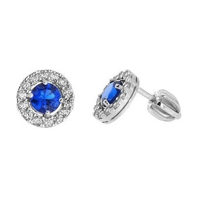 INFINITYSILVER Stříbrné náušnice LINDA 1 s modrými zirkony KE239MZts