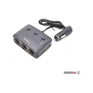 Paolo Разклонител за запалка 3-ка + 2 usb 1636
