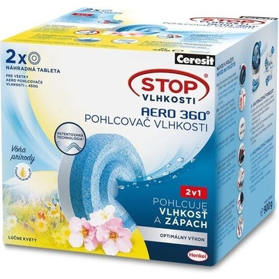 Ceresit Stop vlhkosti Aero 360° náhradné tablety 2 x 450 g Lúčne kvety