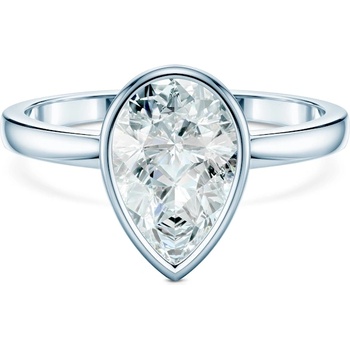 SAVICKI Годежен пръстен Pure: бяло злато, лабораторен диамант с шлифовка "капка