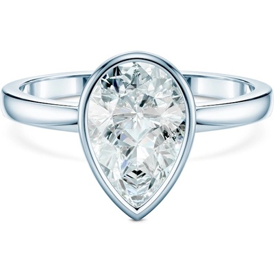 SAVICKI Годежен пръстен Pure: бяло злато, лабораторен диамант с шлифовка "капка