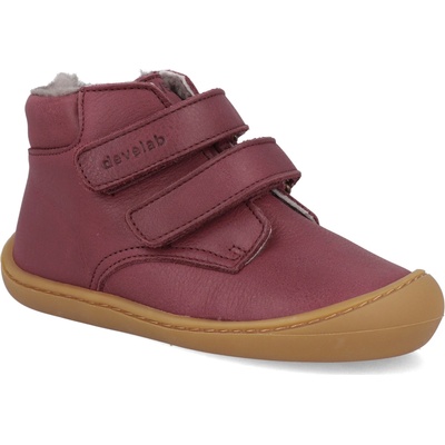 Develab Barefoot dětské zimní boty Baby Sft Shoe Burgundy vínové