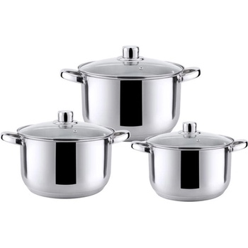 HausRoland Комплект тенжери haus roland, hr-148-2 , 3 броя, с капак, ф22, 24, 26см, инокс (1318010004)