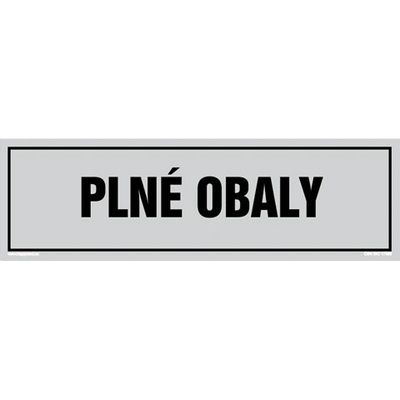 Značka PLNÉ OBALY, samolepicí fólie, 290 × 85 mm BZ FW638