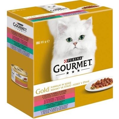 Gourmet GOLD mix kúsky v šťave 8 x 85 g