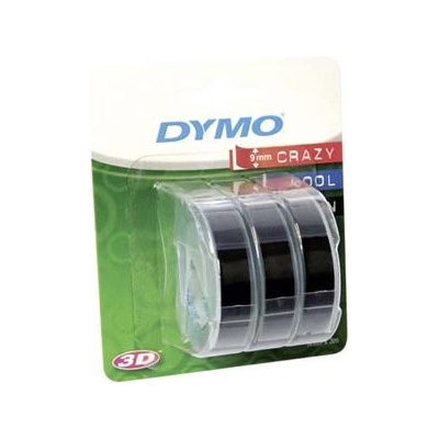 Dymo originál páska do tlačiarne štítkov, Dymo, S0847730, černý podklad, 3m, 9mm, 3D, 1 blister/3 ks