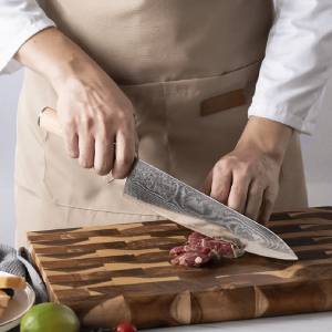 Chefsblade Кухненски нож Chefsblade - стомана S35VN - ламинат дамаск - острие Kiritsuke - 240 mm