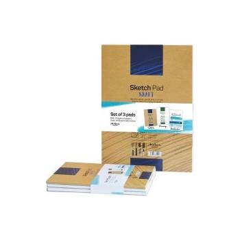 Drasca Падове за рисуване А4 крафт, графика и акварелен пад 3бр