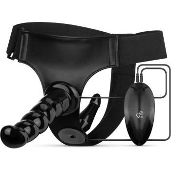 EasyToys Fetish Collection Vibrating Strap-On Set Black