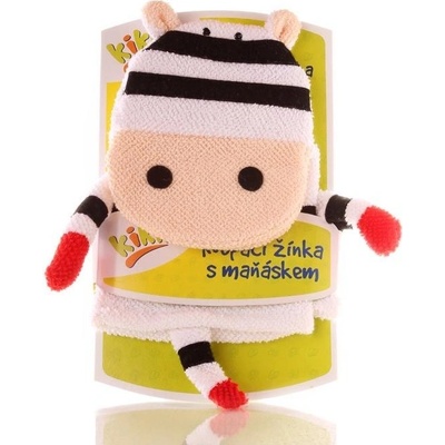 Xkko rukavica na kúpanie zebra 1 ks