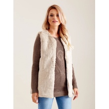 dámska chlpatá vesta AT-KZ-4102-1.20P beige