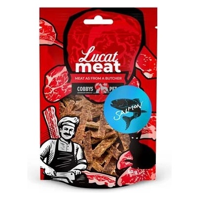 COBBYS PET LUCAT Meat lososové plátky maškrta pre mačky 50 g