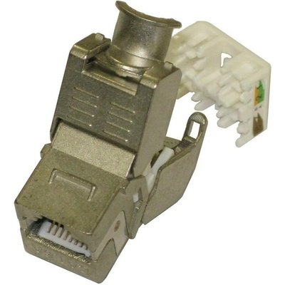 Keystone Cat6A STP samozařezávací se zaklapnutím stříbrný