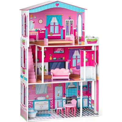 Woodyland Дървена къща за кукли Woody - Мирабела, с обзавеждане и асансьор (91165)