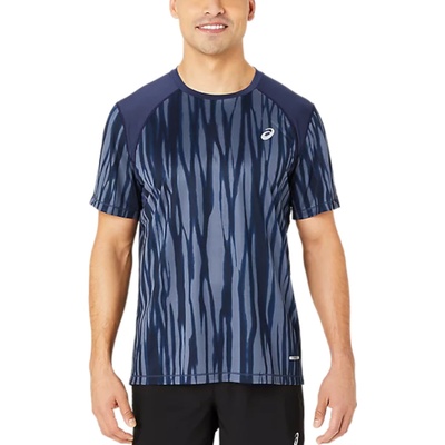 Asics Тениска Asics ROAD ALL OVER PRINT SS TOP Син Velikost M