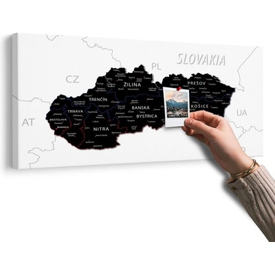 Obraz na korku moderní mapa Slovenska - 120x60 wooden