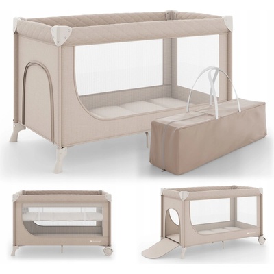 Kinderkraft cestovná postieľka LEODY UP beige