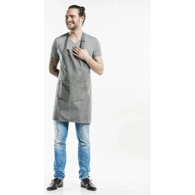 Chaud Devant Kuchářská zástěra s náprsenkou Base Grey Denim Grey